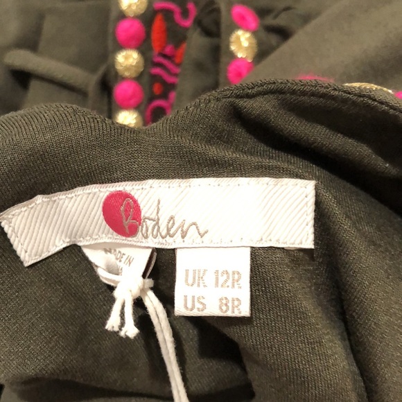 Boden Marcia Embroidered Dress Olive Green size 8R - Picture 13 of 13